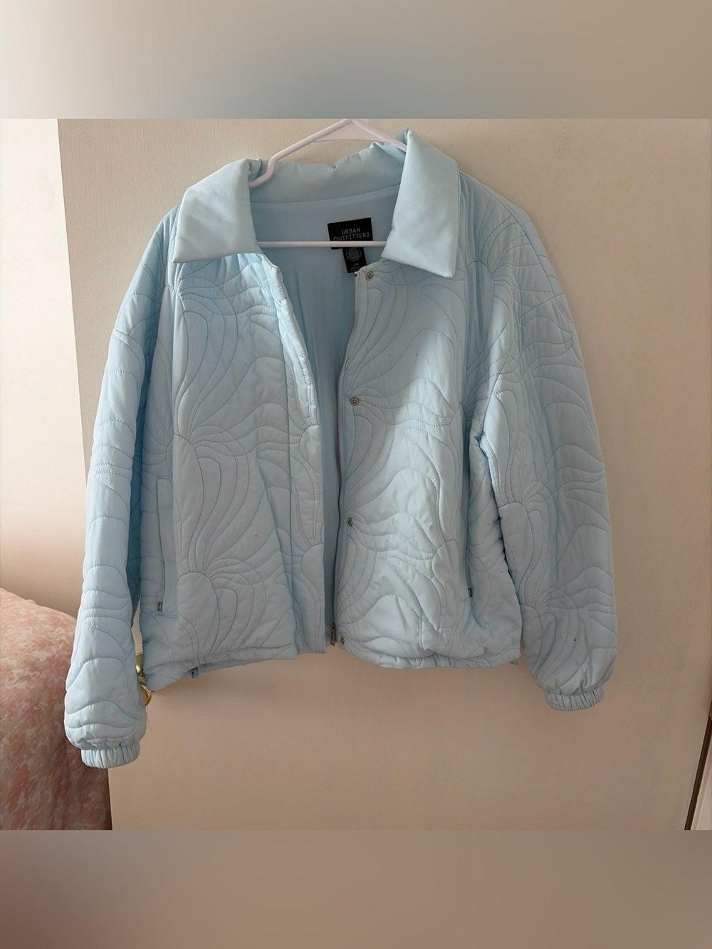 Urban Outfitters Pale Blue Quilted Puffer Jacket